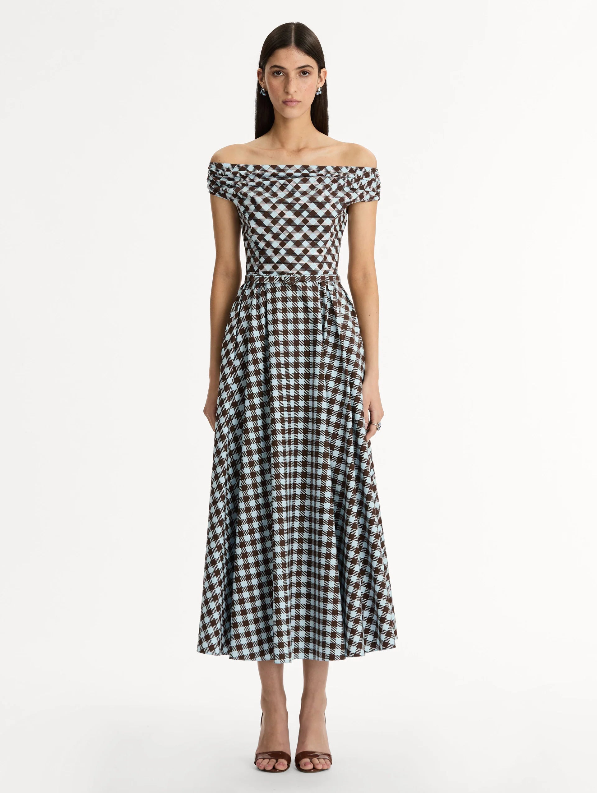 GINGHAM COTTON POPLIN DRESS