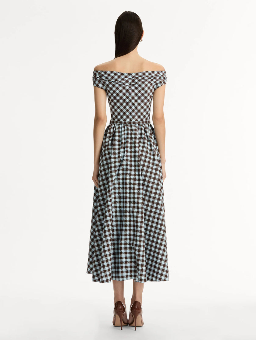 GINGHAM COTTON POPLIN DRESS