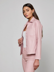 JANELLE COATED JEAN JACKET IN PALE ROSE