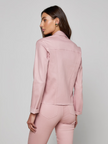 JANELLE COATED JEAN JACKET IN PALE ROSE