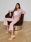 JANELLE COATED JEAN JACKET IN PALE ROSE