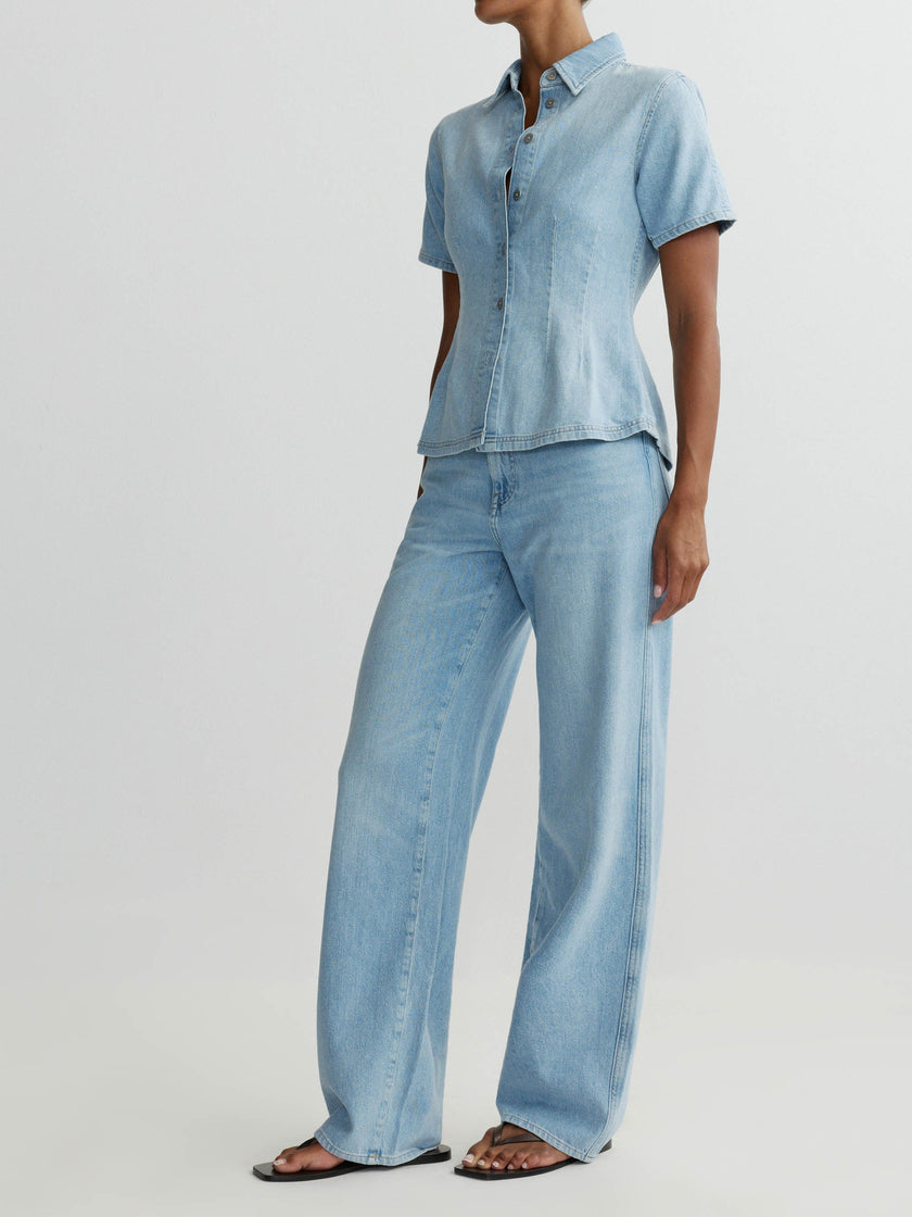 KAYLEN SOFT CURVE HIGH RISE 32IN JEANS IN BEACHFRONT AURA
