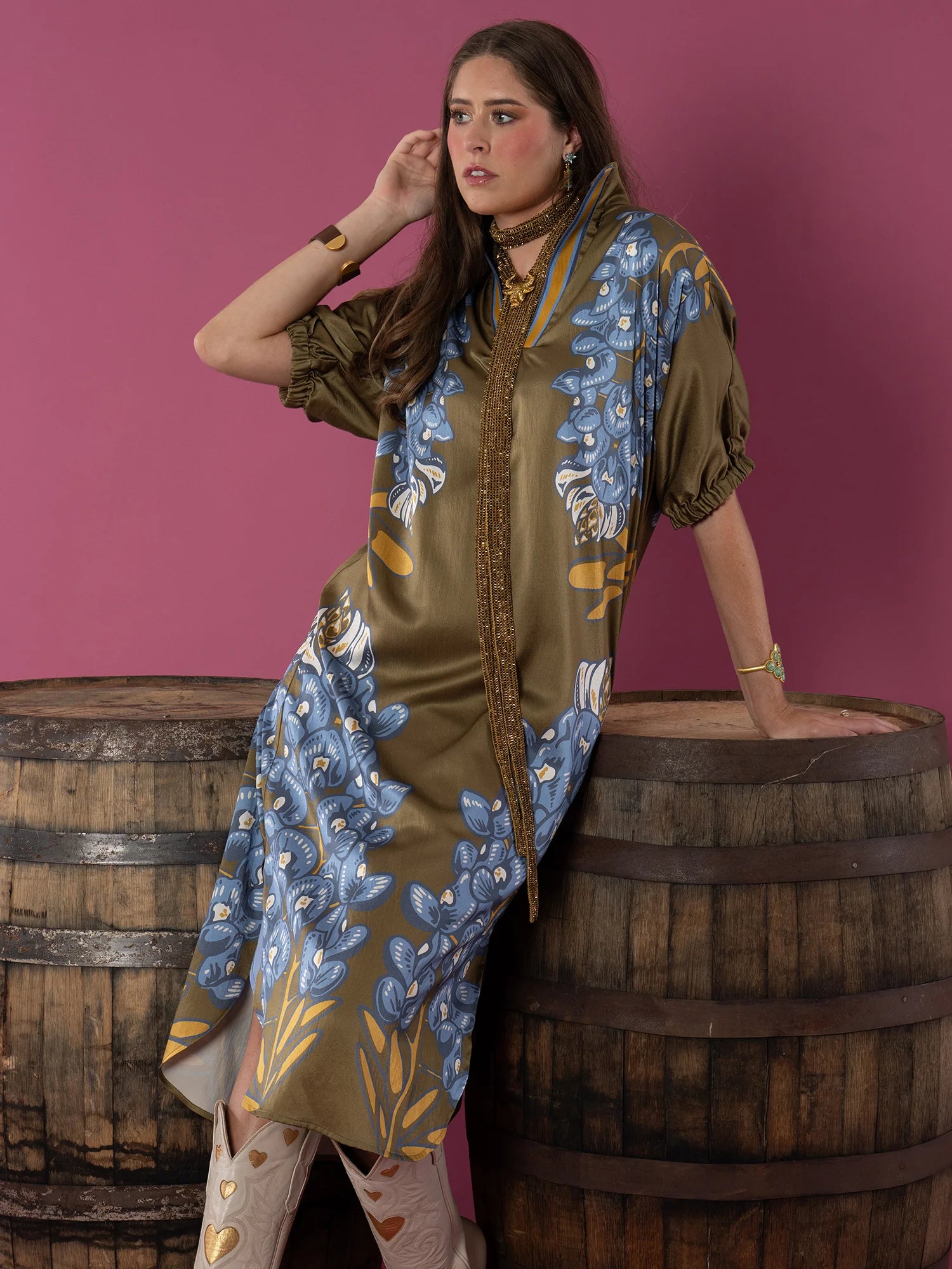 POPPY CAFTAN BLUE BONNET