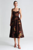 PHEOBE MIDI DRESS IN ARIANA FLORAL MERLOT