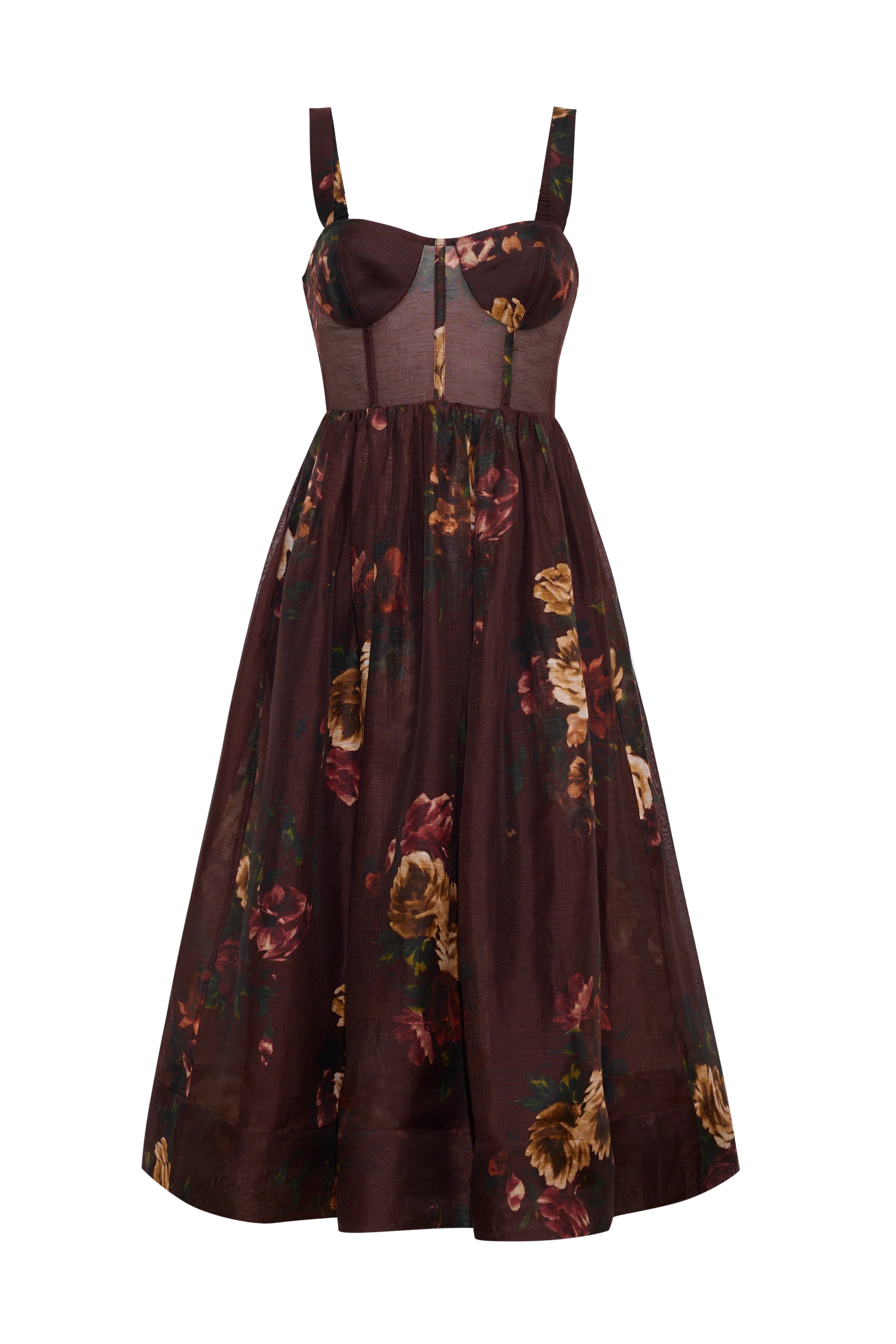 PHEOBE MIDI DRESS IN ARIANA FLORAL MERLOT