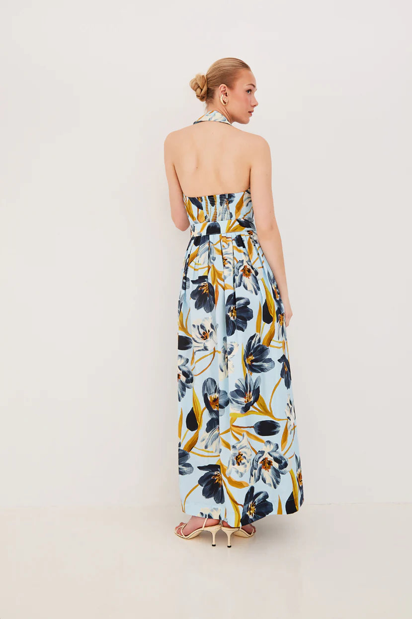 QUENTIN DRESS IN MARAIS BLOOM BLUE
