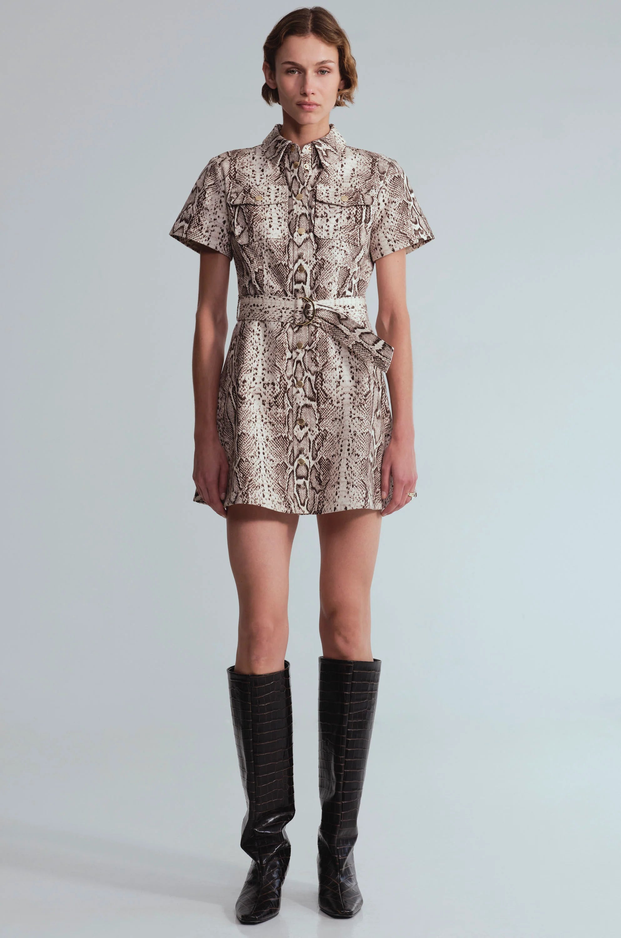 WALTER DRESS IN CLASSIC SNAKE GREY