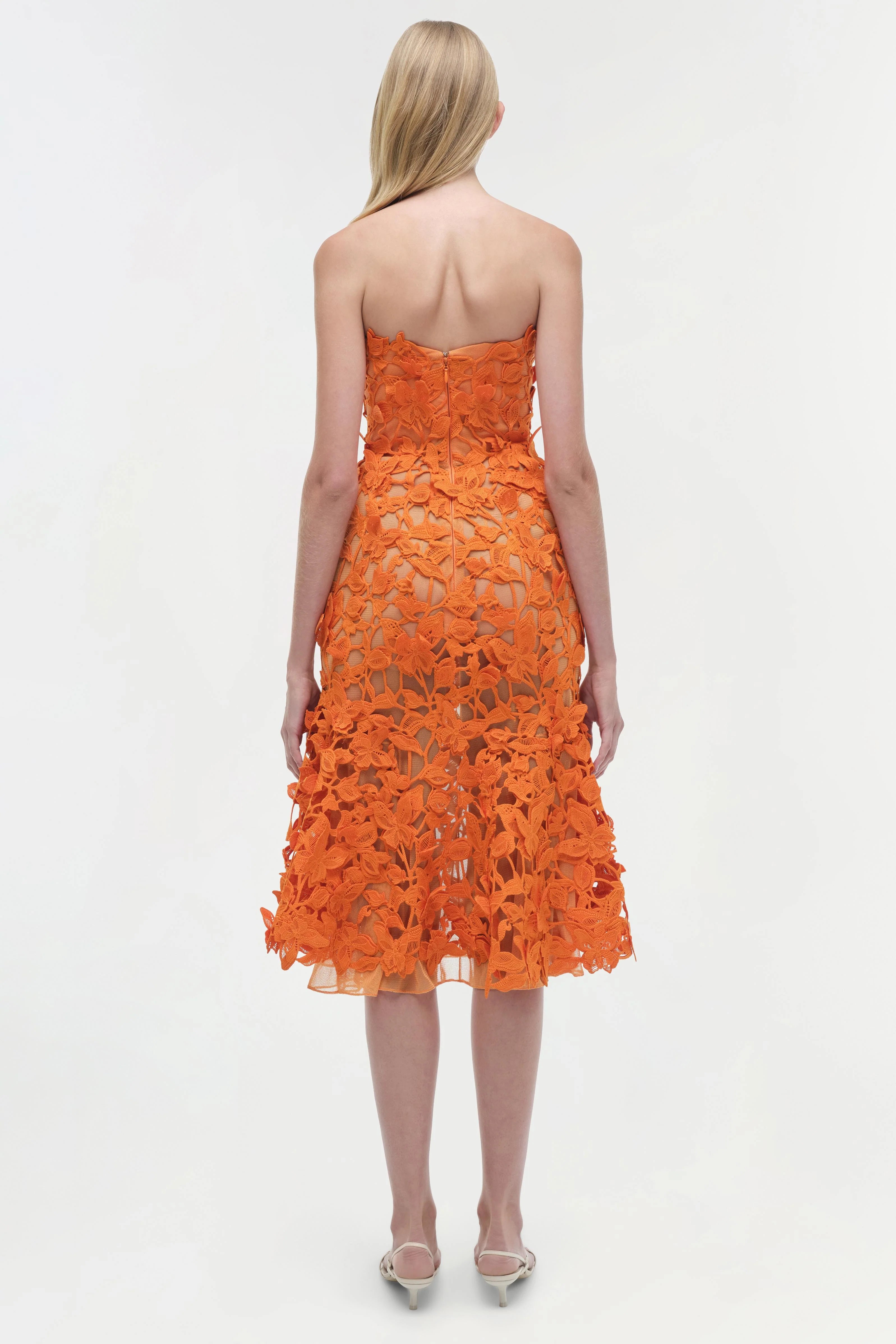 FLEURELLA  APPLIQUE MIDI DRESS