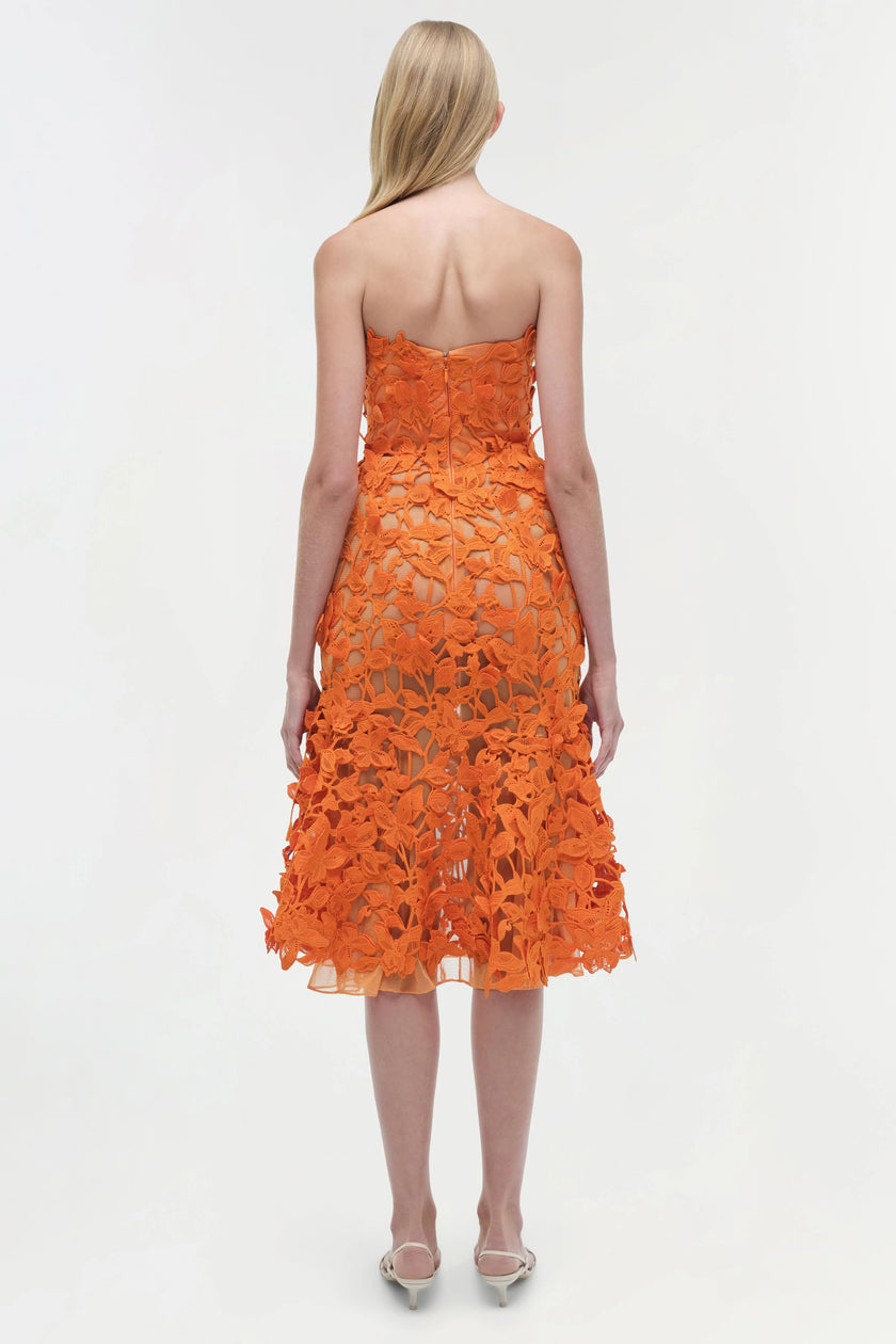 FLEURELLA  APPLIQUE MIDI DRESS