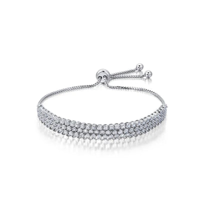 TRIPLE ROW DIAMOND BOLO BRACELET