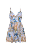 MIRO MINI DRESS IN FLORA MEADOW LIGHT BLUE