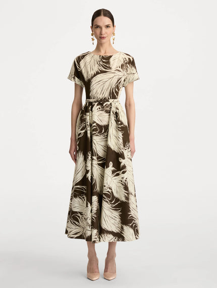 FEATHER COTTON POPLIN DRESS