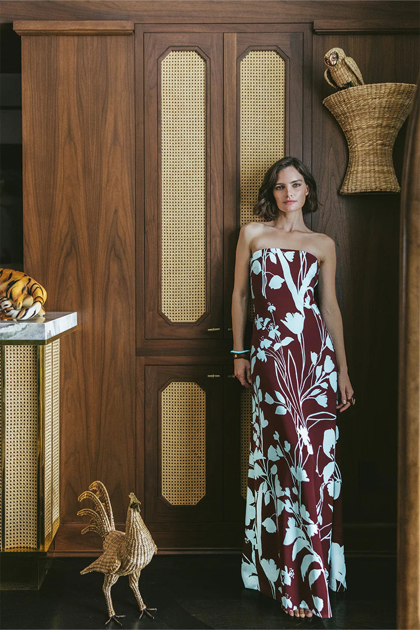 BENITA GOWN IN BOTANIC MAROON