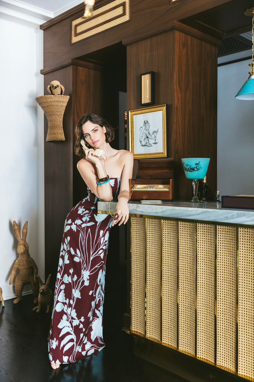 BENITA GOWN IN BOTANIC MAROON