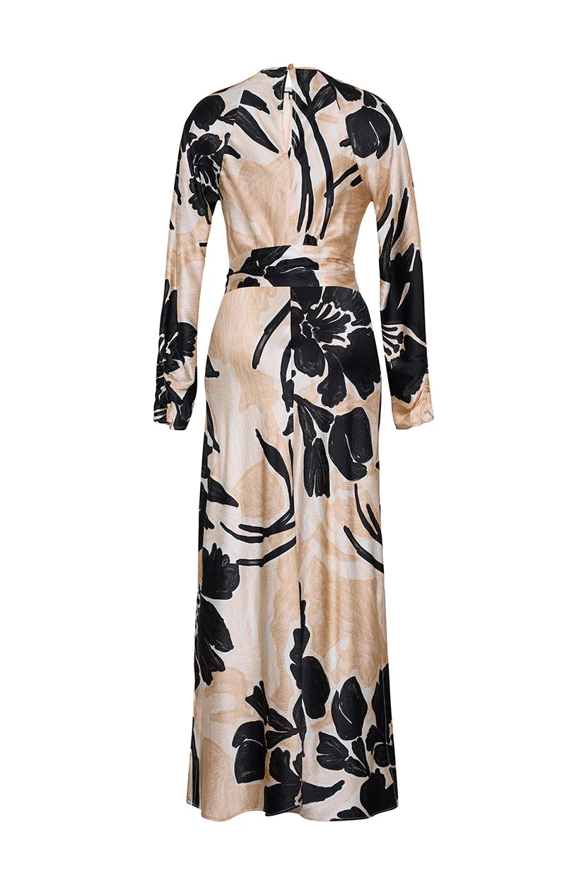 MONTGOMERY MIDI DRESS IN FLORA SHADOW GINGER