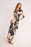 MONTGOMERY MIDI DRESS IN FLORA SHADOW GINGER