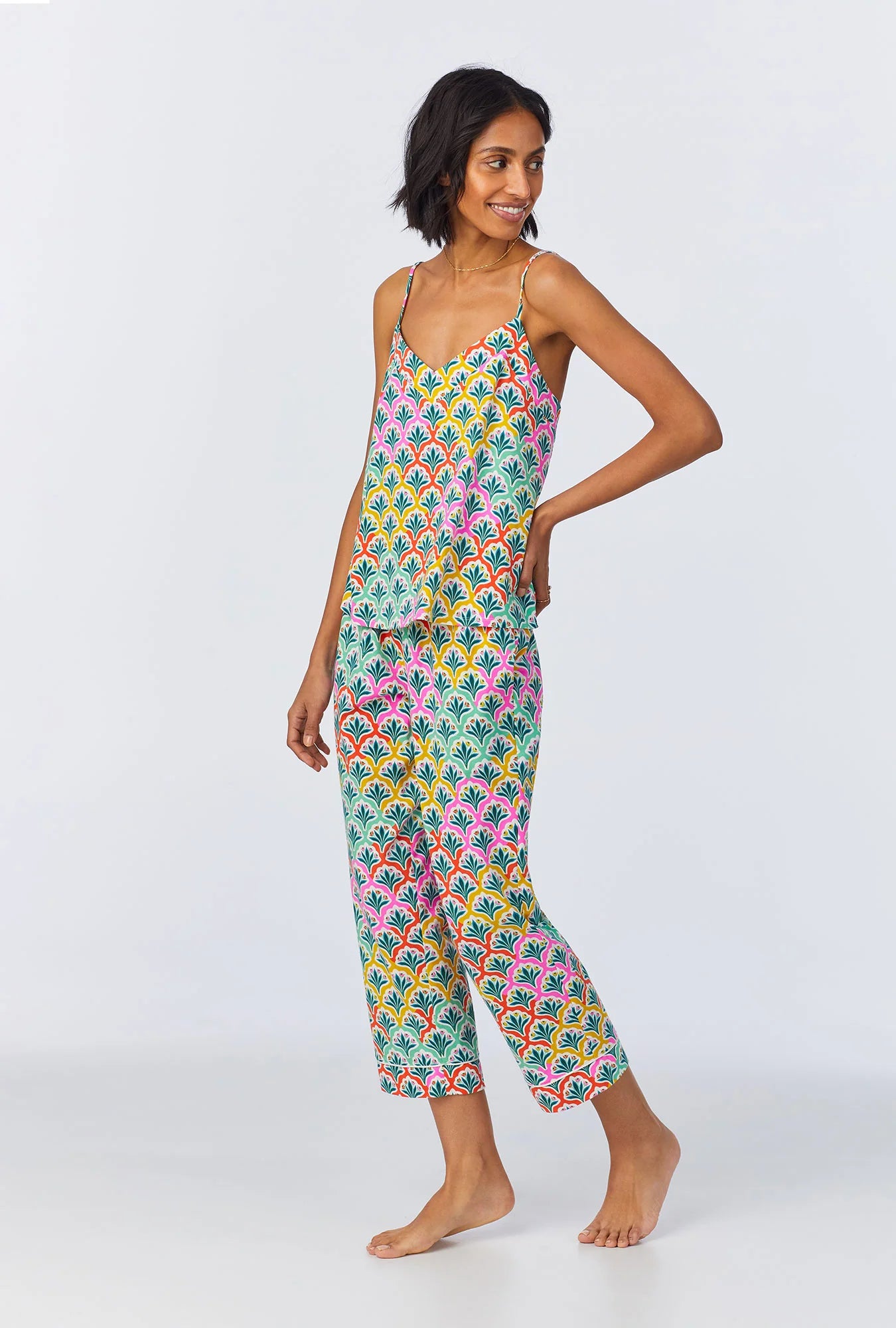 CAMILLA CAMI STRETCH JERSEY CROPPED PJ SET