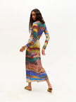 RENATA DRESS IN MARBLE PRINT