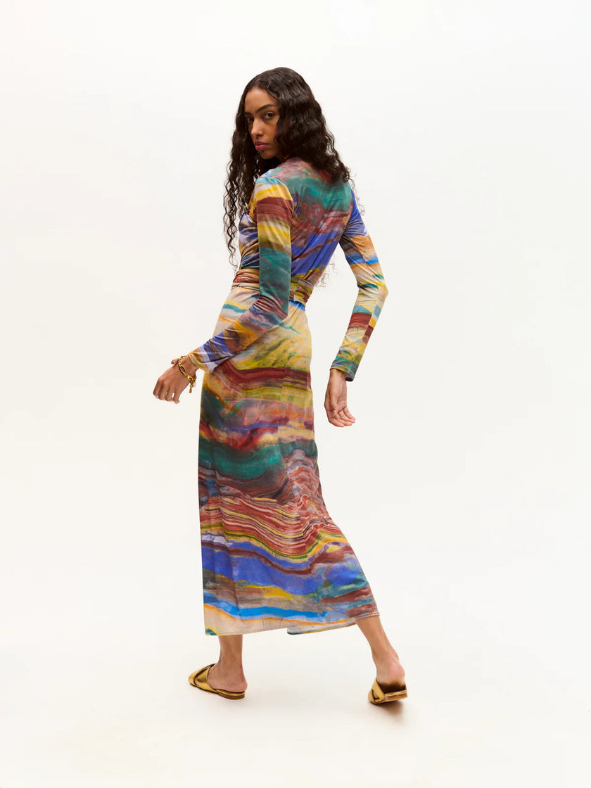 RENATA DRESS IN MARBLE PRINT