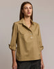 AILEEN THREE QUARTER SLEEVE BUTTON BACK TOP
