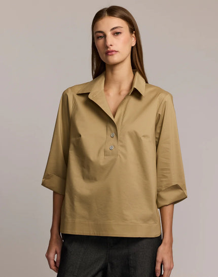 AILEEN THREE QUARTER SLEEVE BUTTON BACK TOP