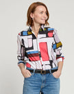 REESE LONG SLEEVE ABSTRACT GEO PRINT SHIRT