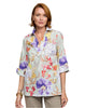 VICKY THREE QUARTER SLEEVE WATERCOLOR FLORAL SHIRT