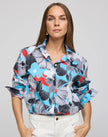HALSEY LONG SLEEVE POP ART FLOWER SHIRT