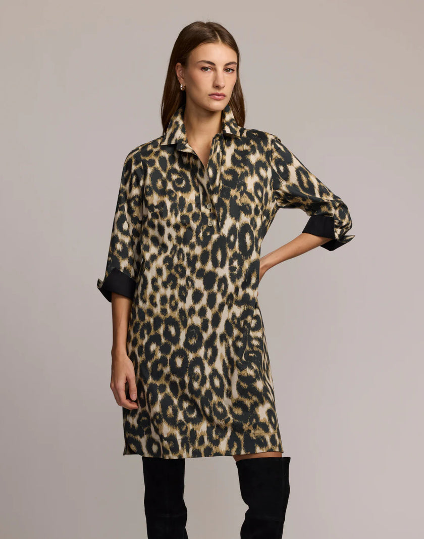 AILEEN THREE QUARTER SLEEVE ANIMAL PRINT DRESS