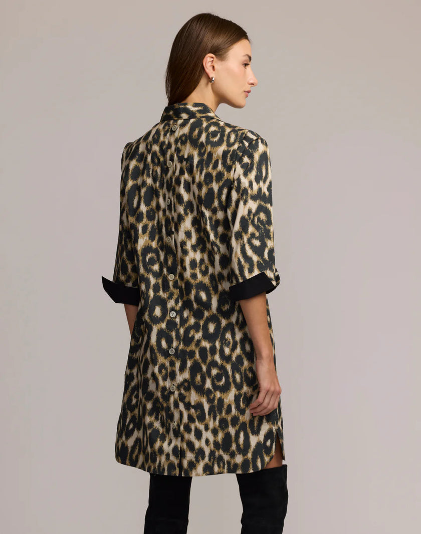 AILEEN THREE QUARTER SLEEVE ANIMAL PRINT DRESS