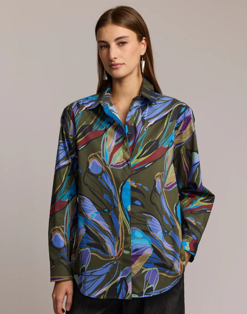 HALSEY LONG SLEEVE ABSTRACT CAMO SHIRT