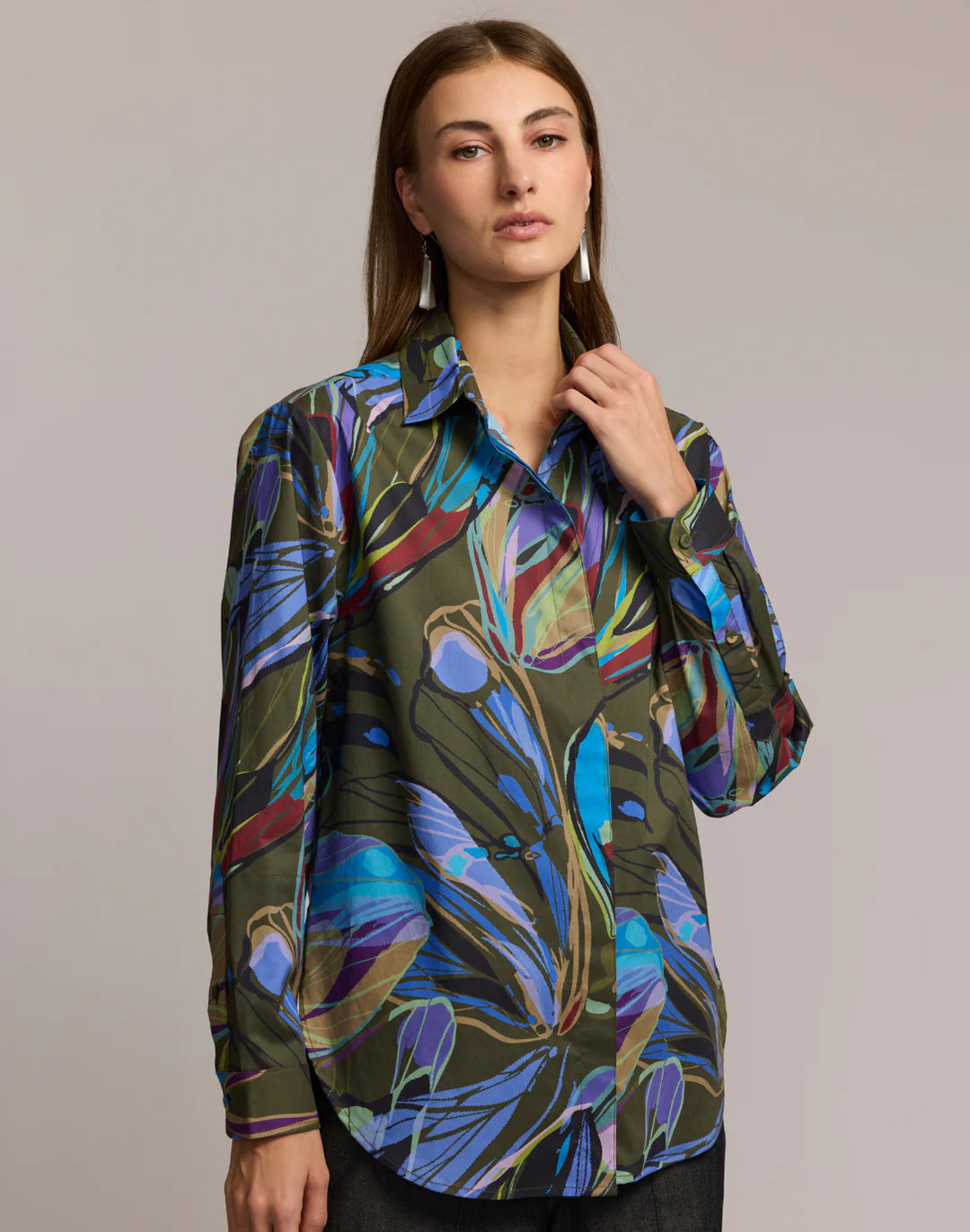 HALSEY LONG SLEEVE ABSTRACT CAMO SHIRT