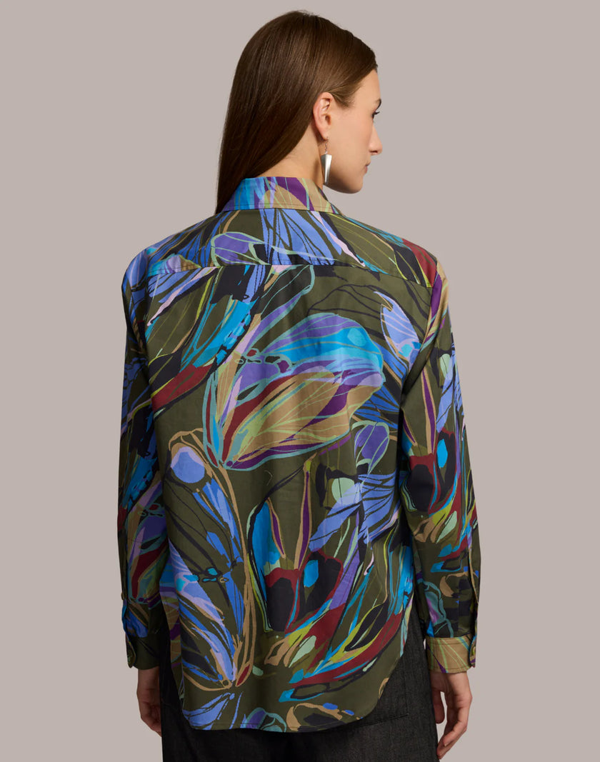 HALSEY LONG SLEEVE ABSTRACT CAMO SHIRT