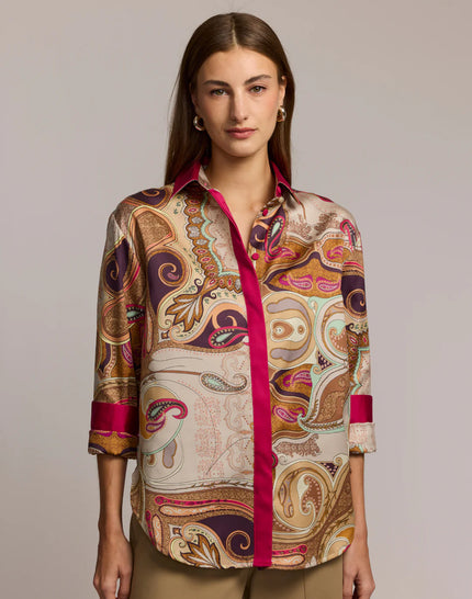 HALSEY LONG SLEEVE SCARF PRINT SHIRT