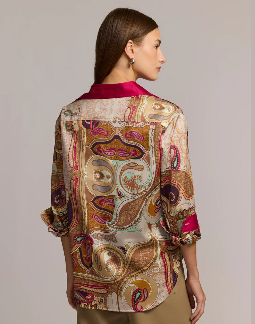 HALSEY LONG SLEEVE SCARF PRINT SHIRT