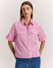 JORDAN ELBOW SLEEVE STRIPE GINGHAM SHIRT