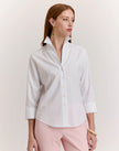 MARTHA THREE QUARTER SLEEVE NO IRON LUXE COTTON SHIRT
