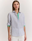 JULIANA LONG SLEEVE CONTRAST STRIPE SHIRT