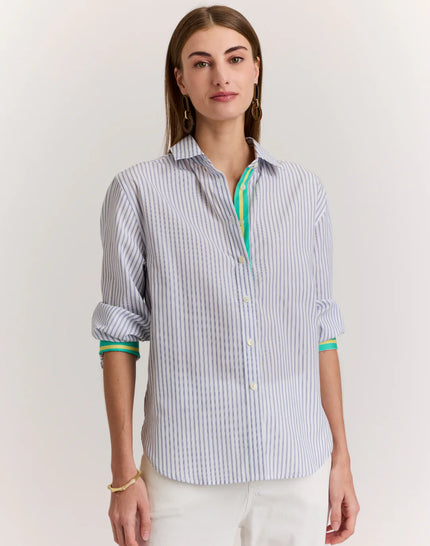 JULIANA LONG SLEEVE CONTRAST STRIPE SHIRT