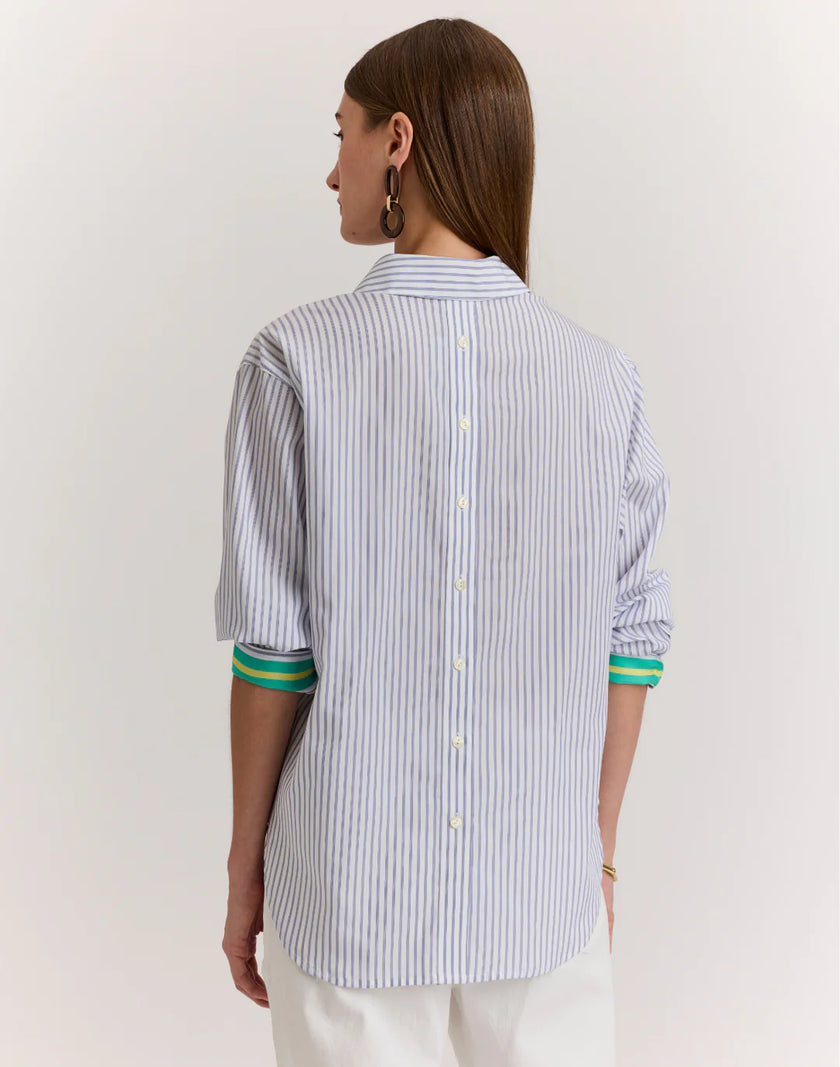 JULIANA LONG SLEEVE CONTRAST STRIPE SHIRT
