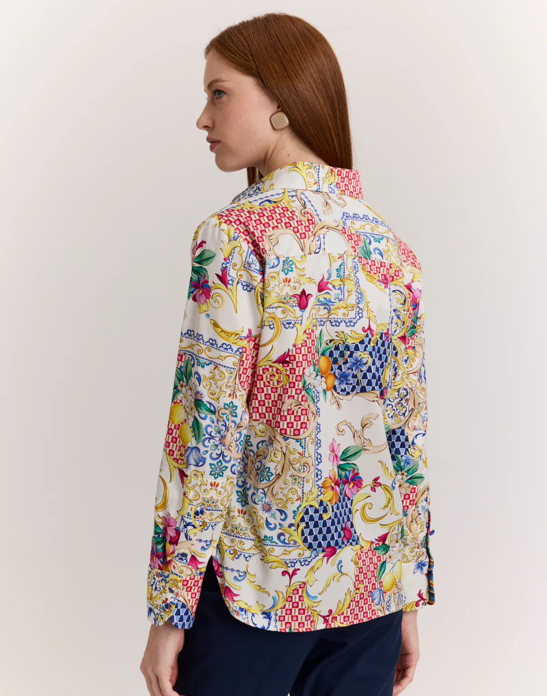 MARGOT LONG SLEEVE ALMALFI PRINT SHIRT