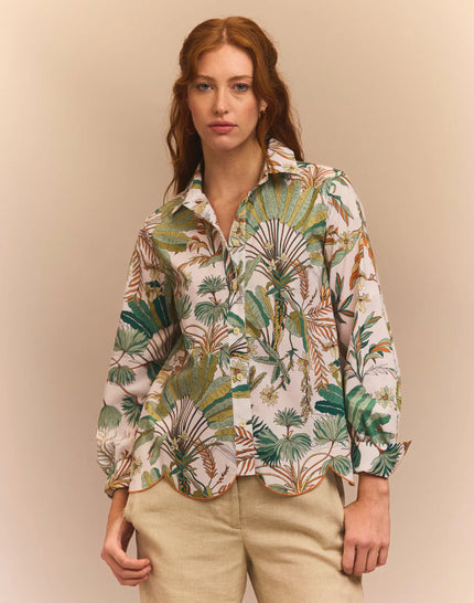 BLAIRE LONG SLEEVE AMAZONIAN PRINT SHIRT