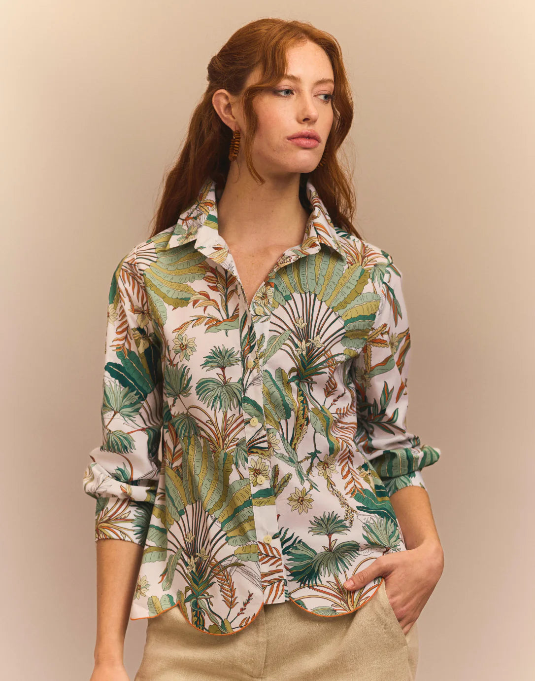BLAIRE LONG SLEEVE AMAZONIAN PRINT SHIRT