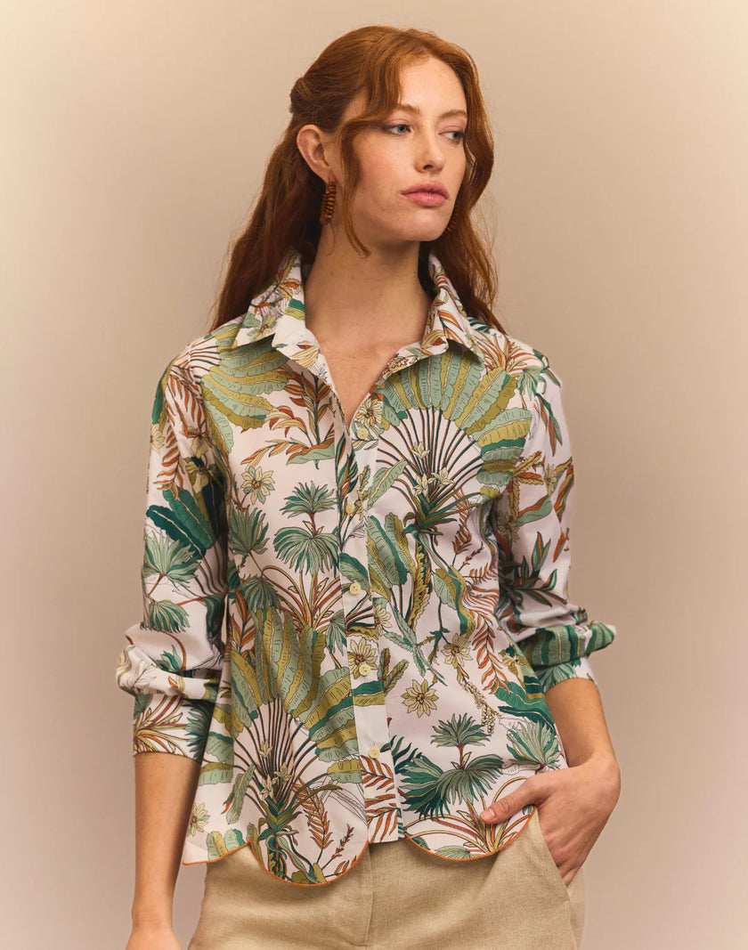 BLAIRE LONG SLEEVE AMAZONIAN PRINT SHIRT