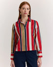 ASTRID LONG SLEEVE NAUTICAL STRIPES SHIRT