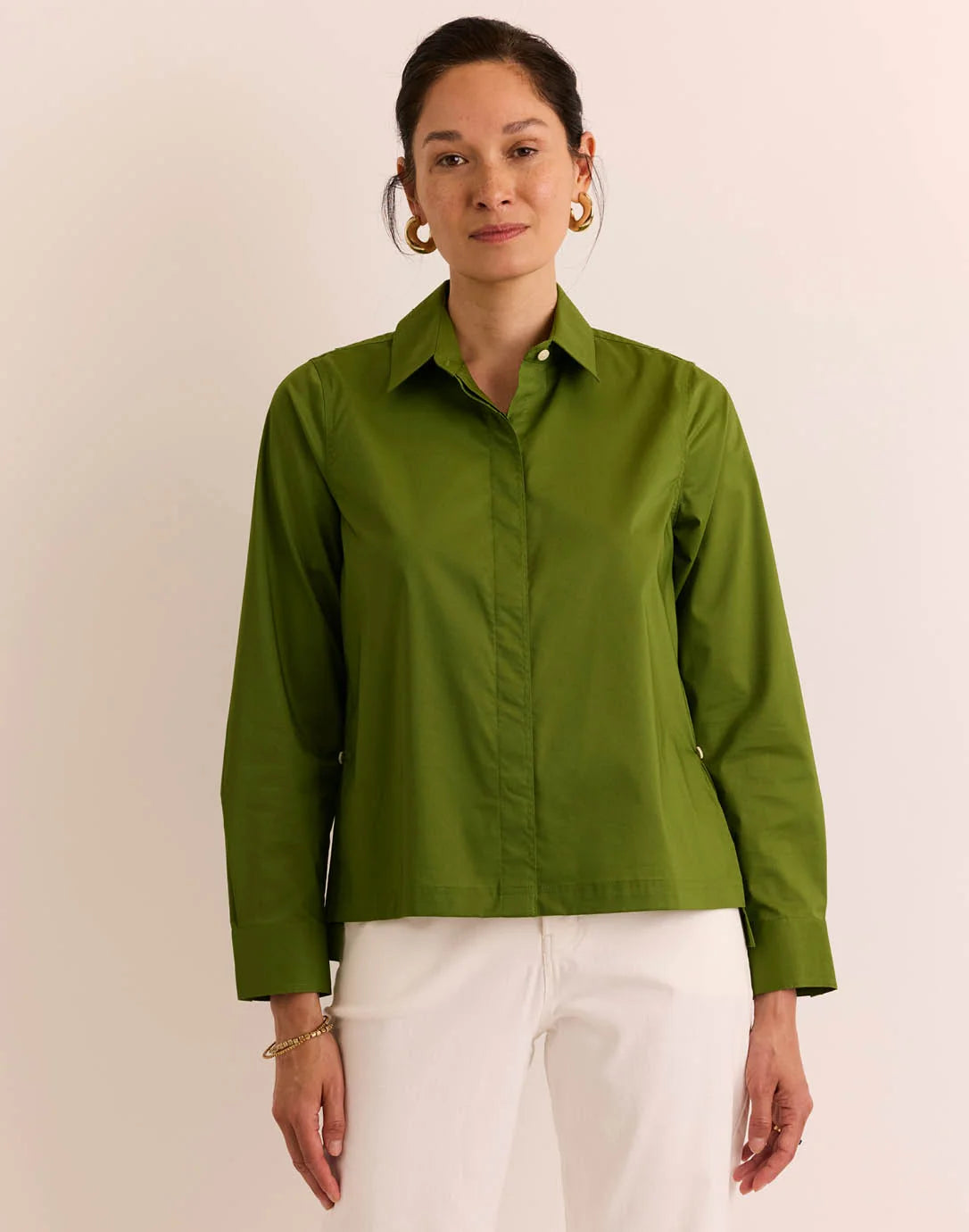 LONI LONG SLEEVE SIDE BUTTON SHIRT
