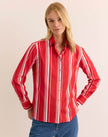 MARGOT LONG SLEEVE ROUGE AND WHITE STRIPE SHIRT