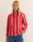 MARGOT LONG SLEEVE ROUGE AND WHITE STRIPE SHIRT