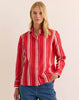 MARGOT LONG SLEEVE ROUGE AND WHITE STRIPE SHIRT