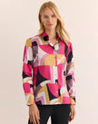 MARGOT LONG SLEEVE  ABSTRACT GRAPHIC SHIRT